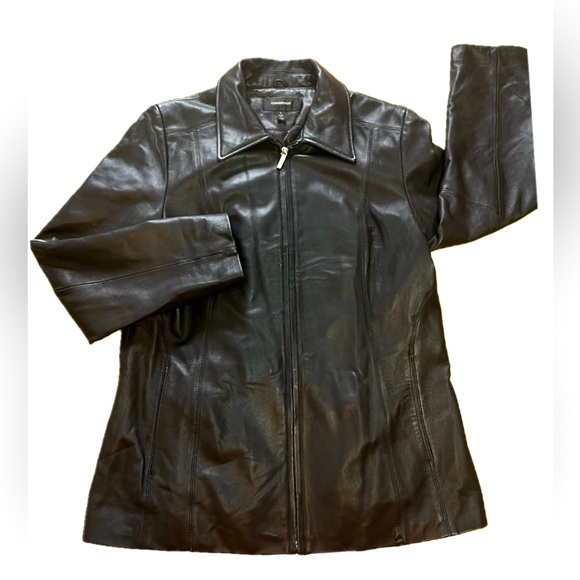 ColeBrook & Co. Outerwear Women's Jacket Large Fitted Soft Black 100% Leather - Picture 1 of 11